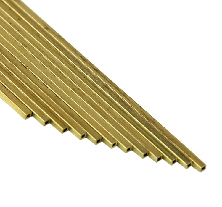 3/32in Square Brass Tube .014in Wall (12in long) (2 pcs)