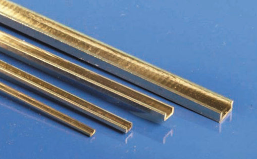 .125in (1/8) x 1/16in (C-4-2) C-Channel Brass (12in long)