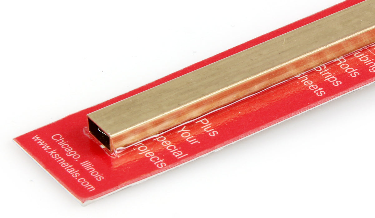 3/16x3/8in Rectangular Brass Tube, .014in Wall (12in long)