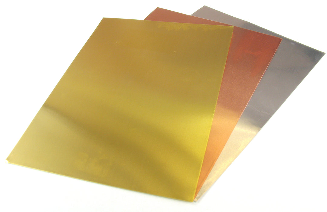 .005in 5x7in Brass, Copper, Aluminium Foil Pack (3 pcs)